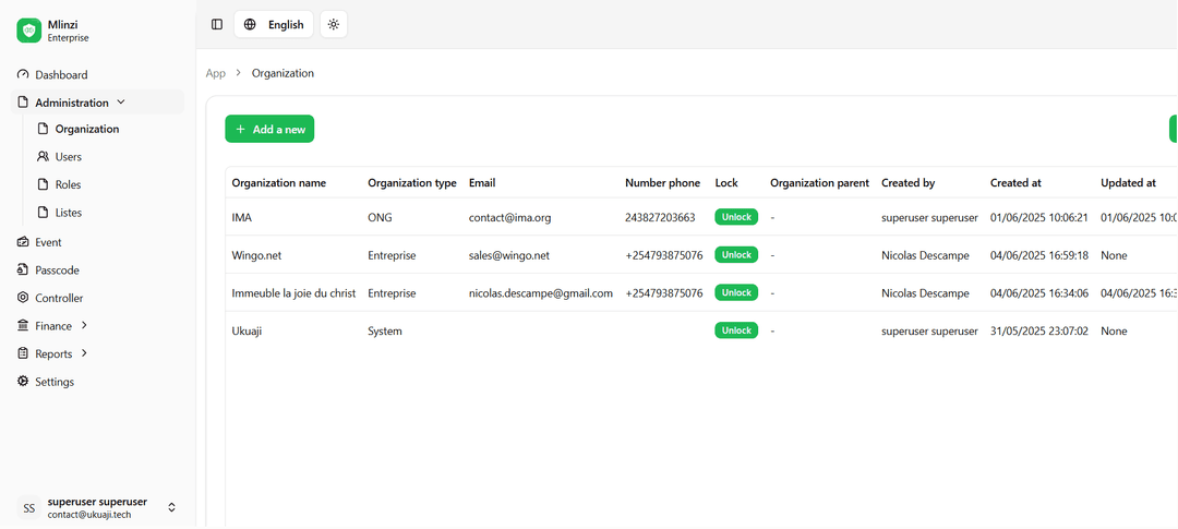 Create your organization